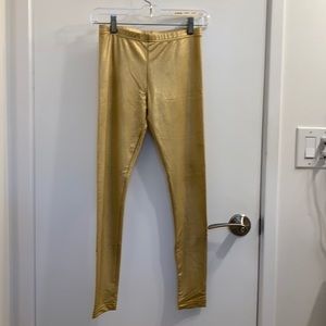 American Apparel gold lame leggings
